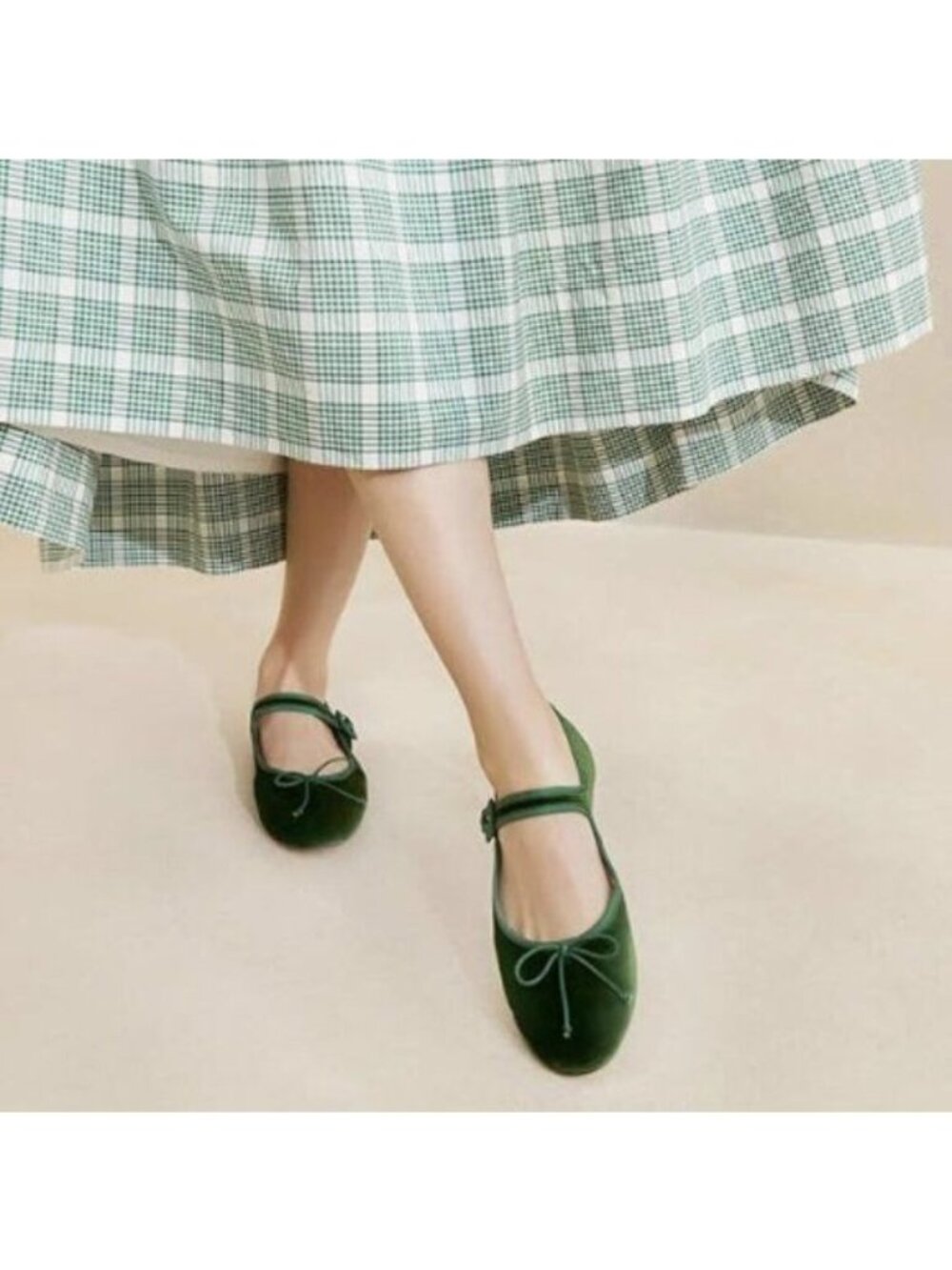miss left Women Bowknot Ankle Strap Mary Jane Classic Closed Round Toe Flat Shoe